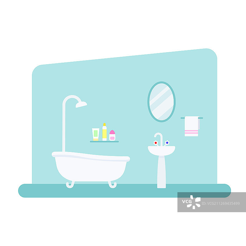 扁平风格浴室内饰图片素材