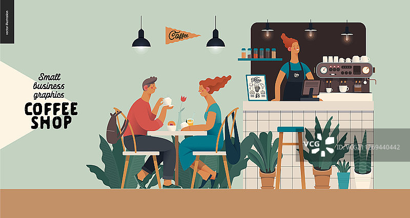 咖啡店小企业访客图图片素材