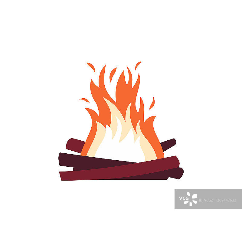 燃烧的篝火与木材图片素材