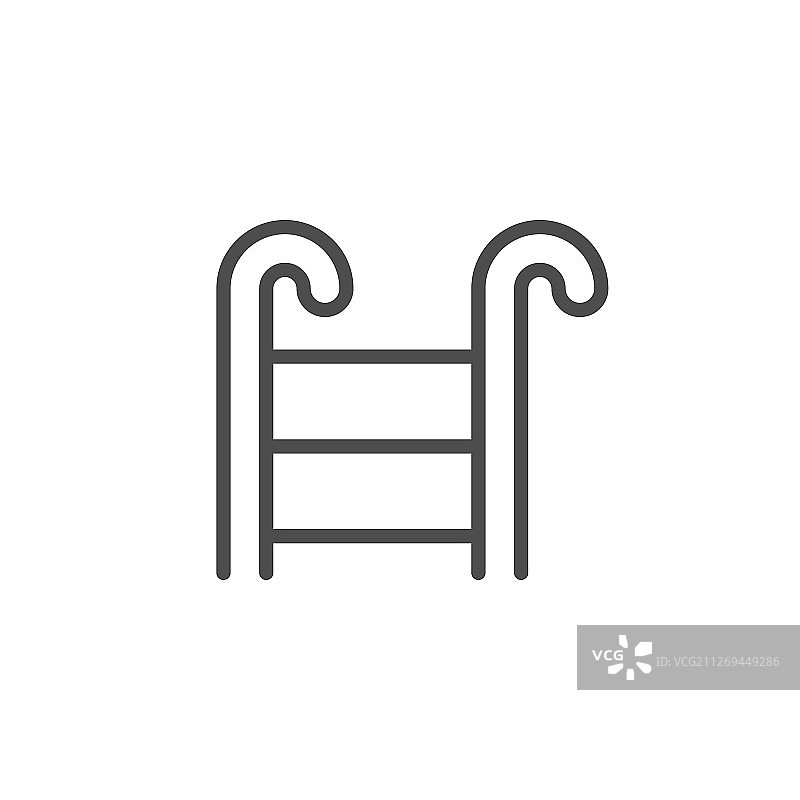 消防梯线稿图标图片素材