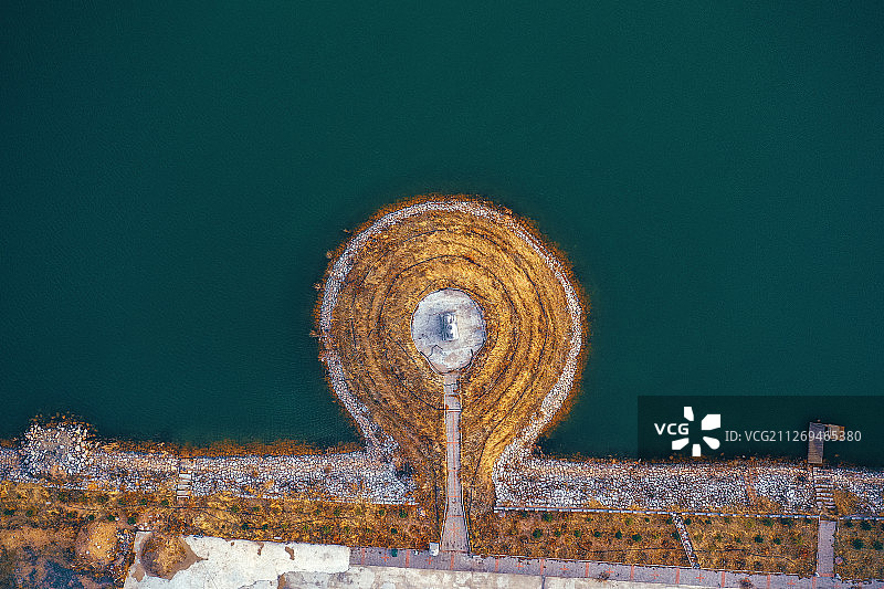 湖畔吊坠+内蒙古乌兰察布市商都县不冻河水库图片素材