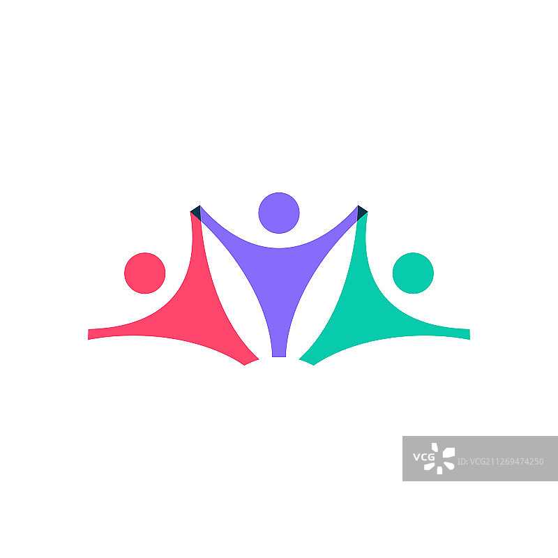 重叠的家庭人物Logo图标图片素材