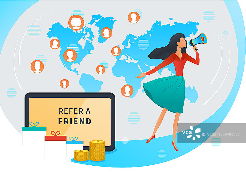 推荐营销推荐好友赚收益图片素材