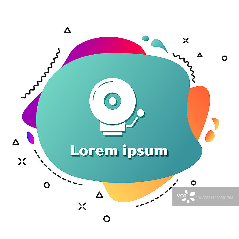 白色响铃闹钟图标，白色背景图片素材