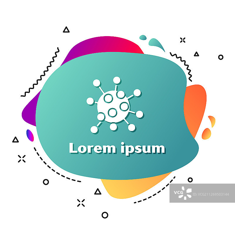 白色背景上孤立的白色细菌图标图片素材