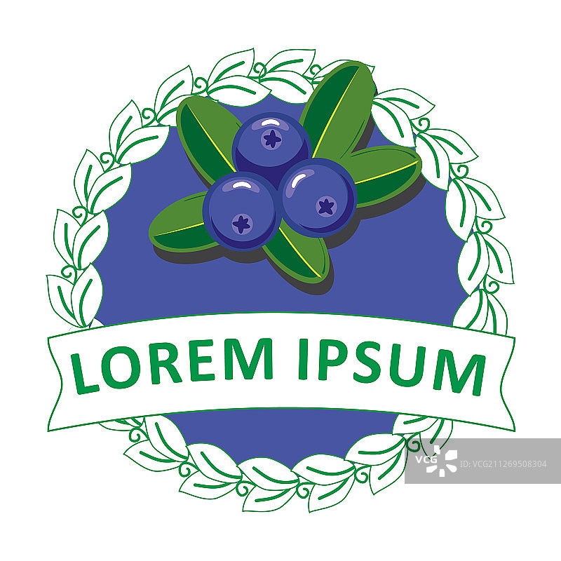 卡通蓝莓水果Logo设计图片素材