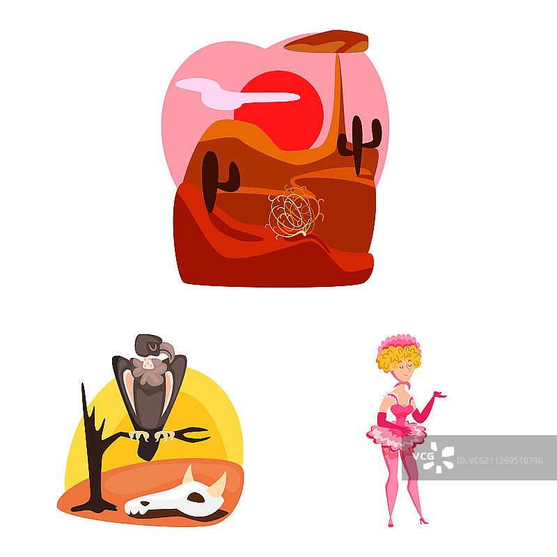 狂野西部图标设计图片素材