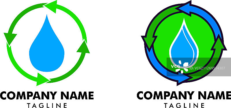 水循环Logo设计模板元素图片素材