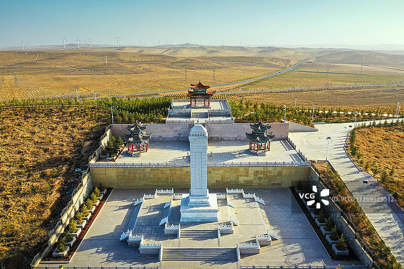 纪念碑+内蒙古乌兰察布市化德县西山生态公园图片素材