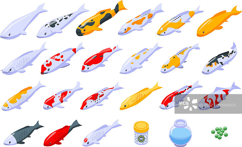 锦鲤图标2.5D风格合集图片素材