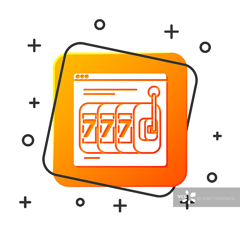 带幸运数字 7 的白色在线老虎机图片素材