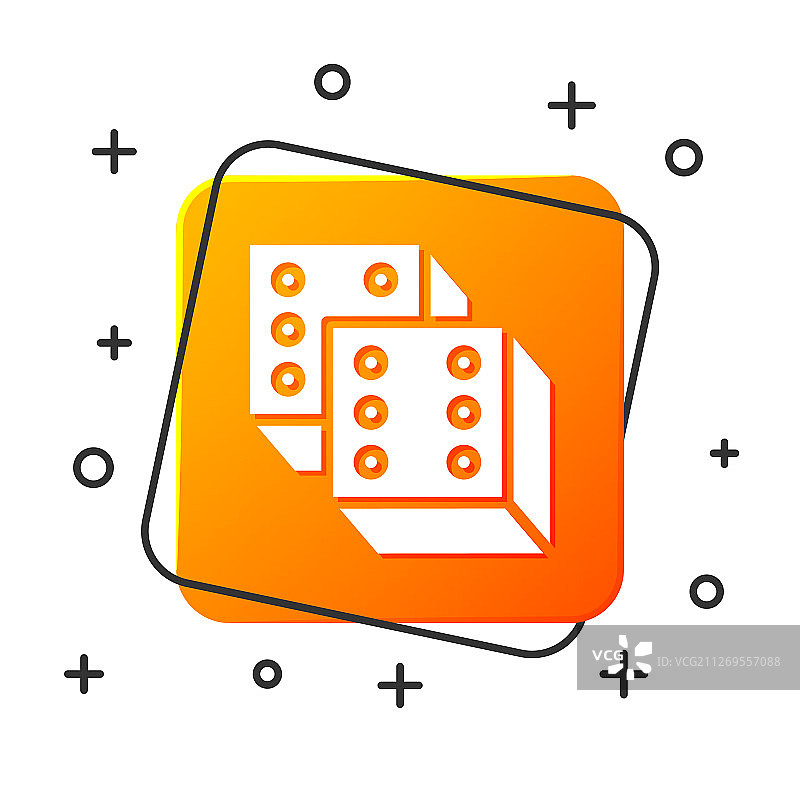 白色背景上的白色游戏骰子图标图片素材