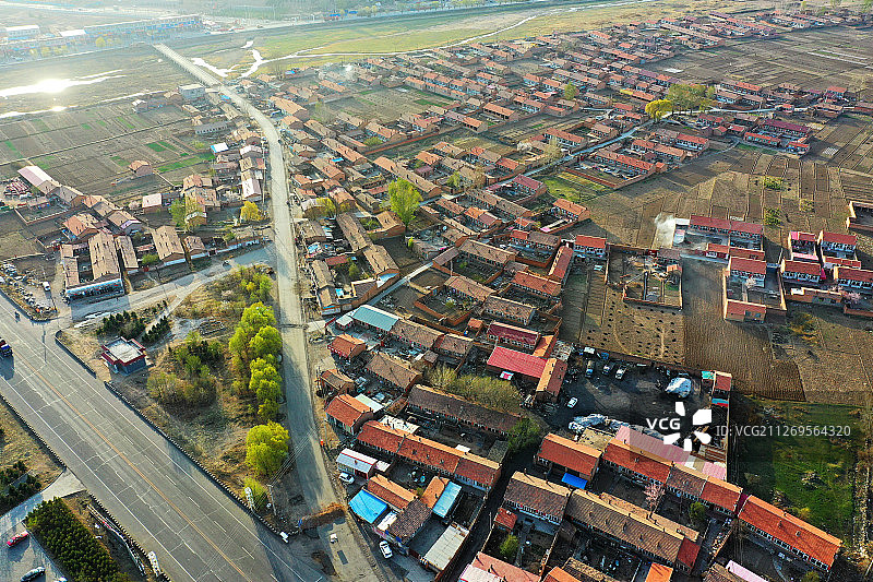 暮色人家+内蒙古自治区乌兰察布市丰镇市图片素材