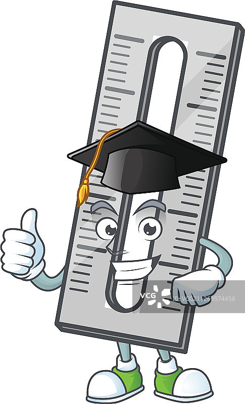 卡通形象毕业季灰色尺子图片素材