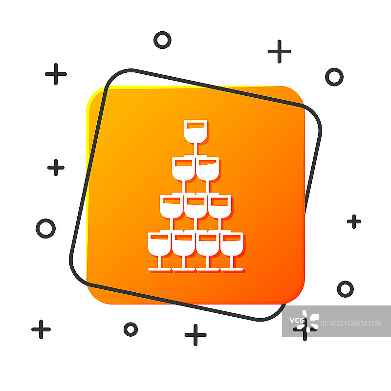 堆叠成金字塔塔状的白葡萄酒杯图标图片素材
