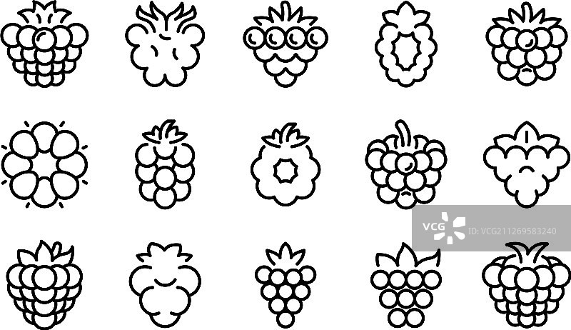 黑莓图标轮廓样式合集图片素材