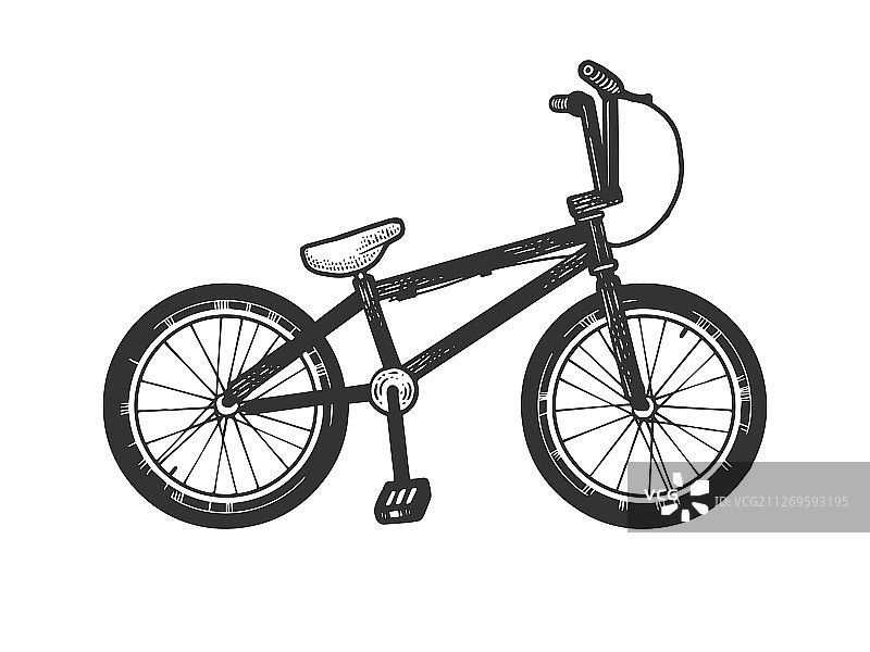 BMX自行车运动素描雕刻图片素材
