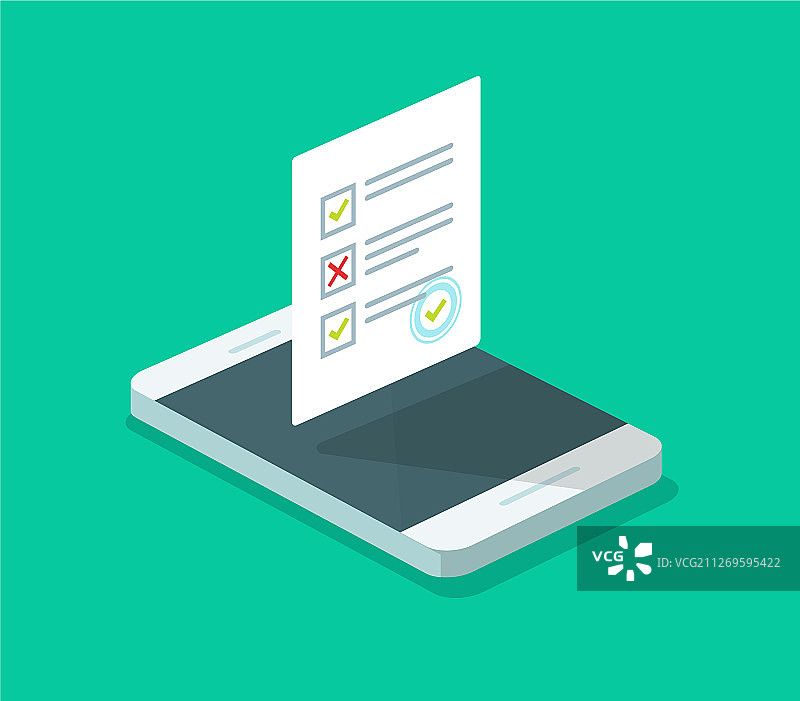 手机在线表单调查扁平设计图片素材