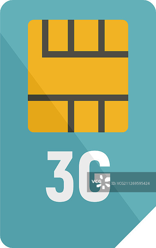 3G SIM卡图标扁平风格图片素材