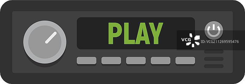 车载FM收音机音频图标扁平风格图片素材