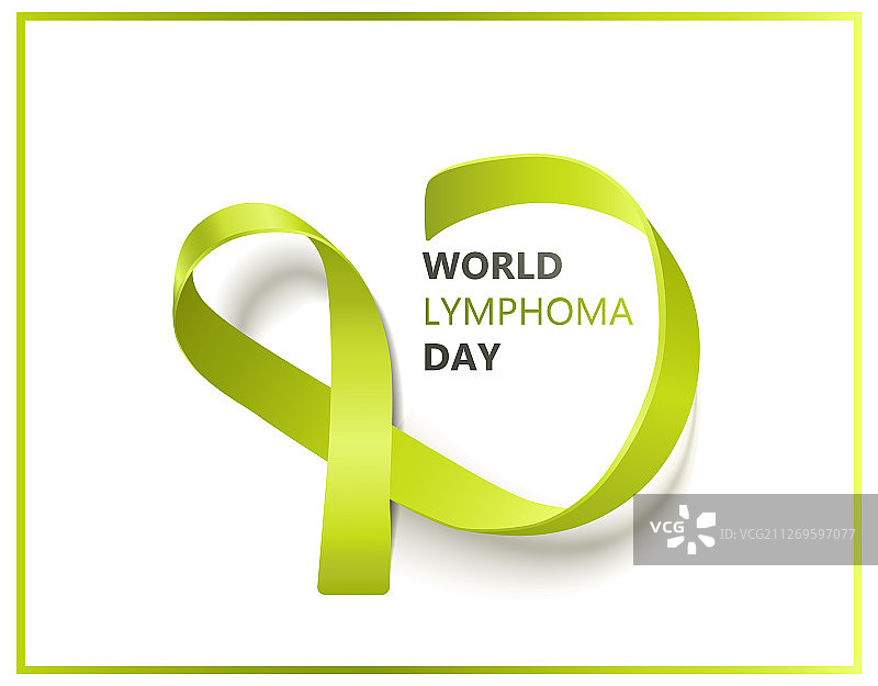 世界淋巴瘤日：绿色彩带图片素材