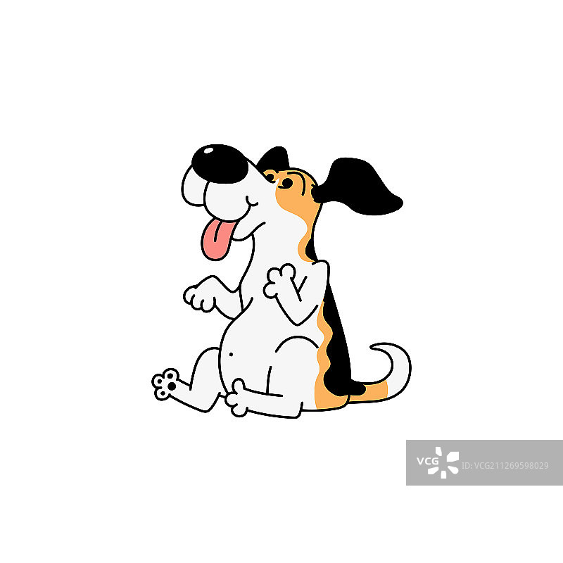 卡通微笑比格犬图片素材