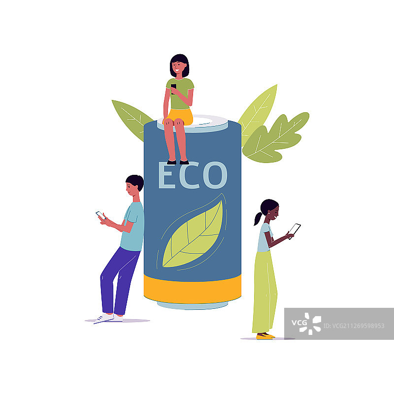 可替代能源与环境保护扁平设计图片素材