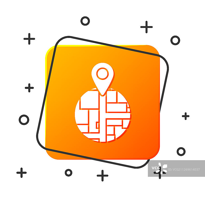 透视图中地图纸上的白色占位符图标图片素材