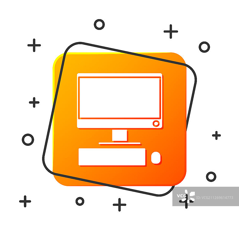 带键盘和鼠标的白色电脑显示器图片素材