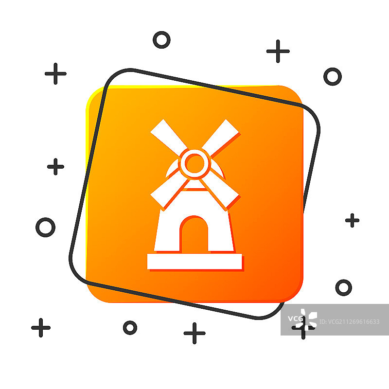 白色背景上的白色风车图标图片素材