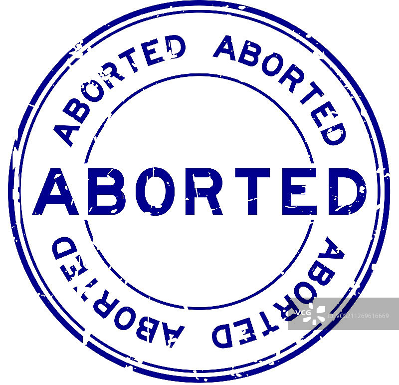 蓝色复古中止词圆形橡胶印章图片素材