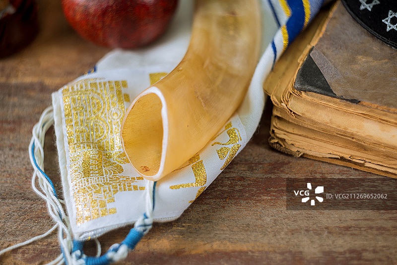 犹太新年桌上符号图片素材