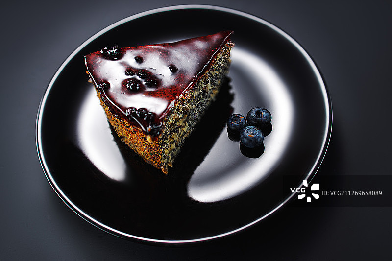 水果冻和蓝莓蛋糕图片素材