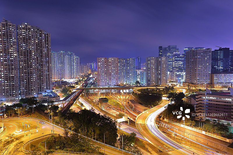 香港九龙夜景图片素材