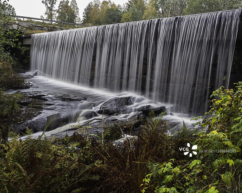 人工瀑布长曝光图片素材