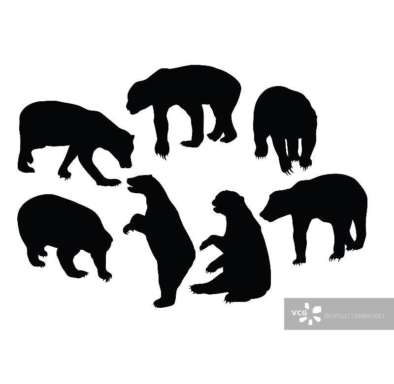 熊轮廓剪影图片素材