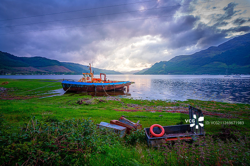 英国苏格兰波特里湖泊风光图片素材