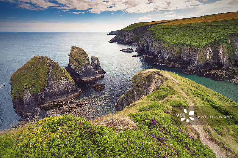 爱尔兰共和国金塞尔Nohoval海湾如画风景图片素材