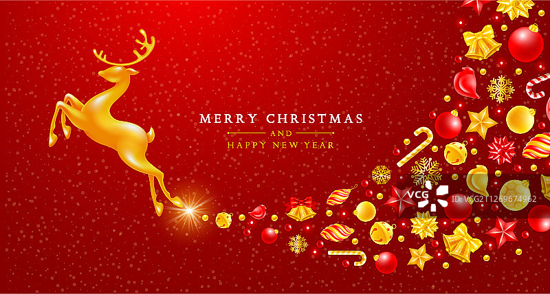 喜庆圣诞新年贺卡图片素材