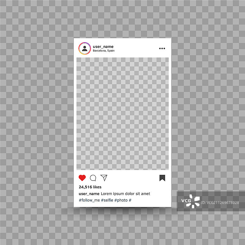 灵感来自Instagram帖子的相框界面照片图片素材