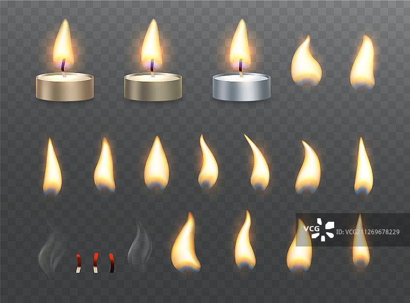 茶蜡和火焰效果图片素材