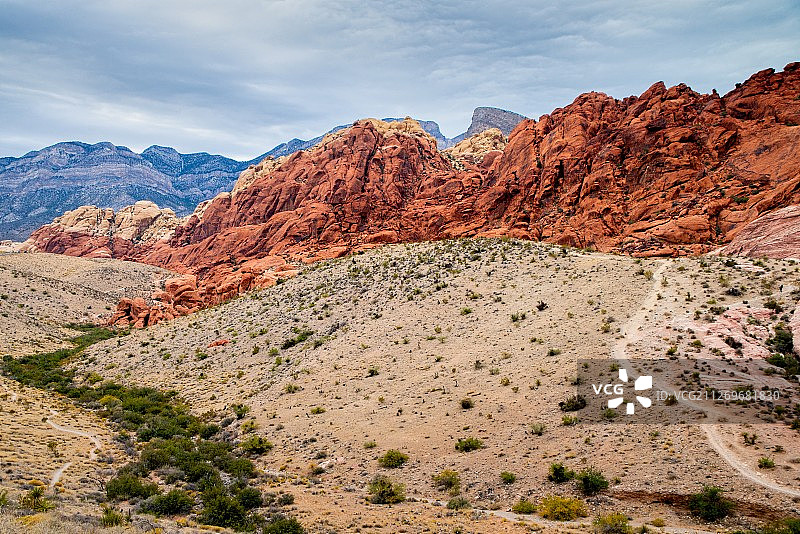 美国内华达州拉斯维加斯红岩峡谷国家保护区景观图片素材