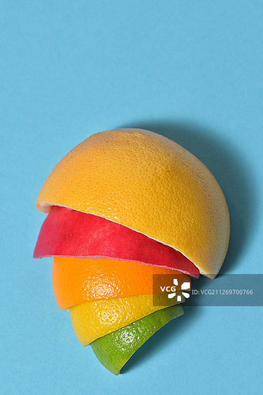 渐变彩虹色柑橘图片素材