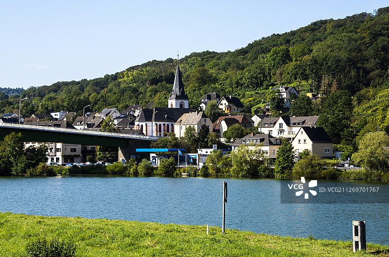 德国阿尔肯摩泽尔河景色图片素材
