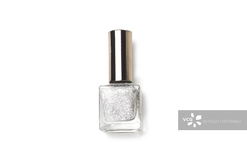 白色背景上的白色指甲油图片素材