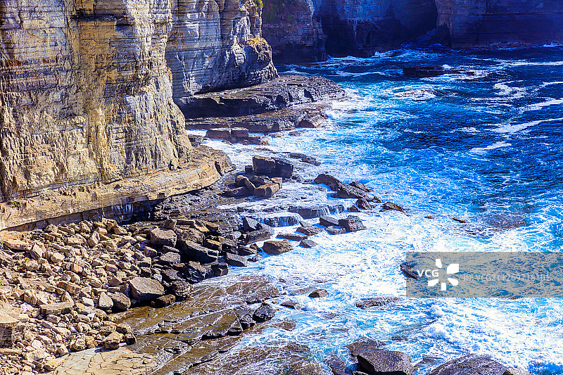 澳大利亚霍巴特的岩石海岸线图片素材
