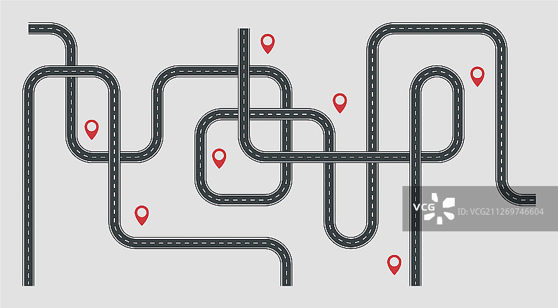 带有指示标志和道路样板的街道图片素材