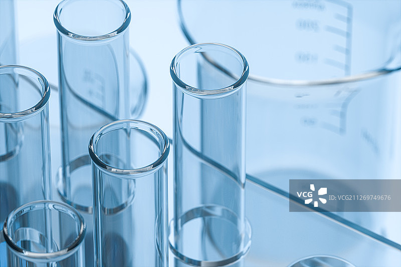 实验室的化学器皿试管 三维渲染图片素材