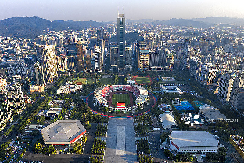 广州市 珠江新城 天河体育场 航拍图片素材