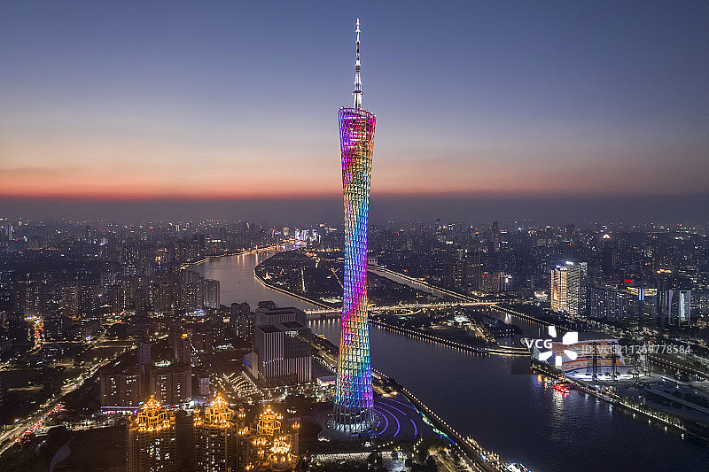广州市 广州塔 航拍图片素材